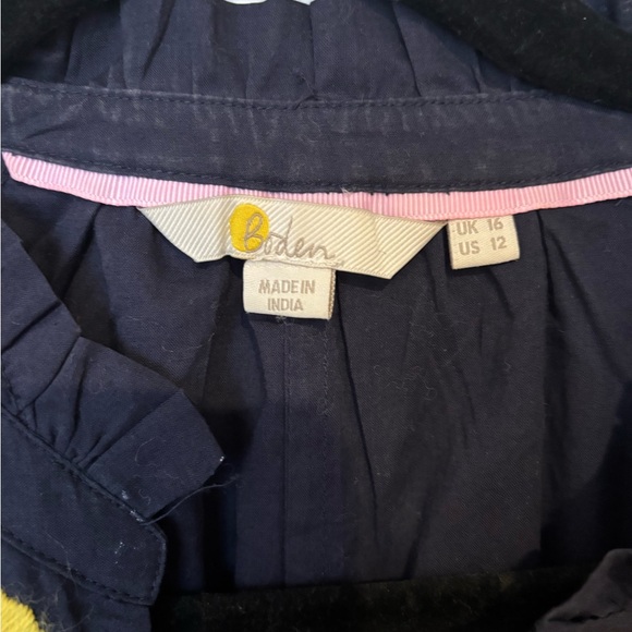 Boden Dark Blue Dress with Multicolor Floral Patterns - Picture 3 of 6